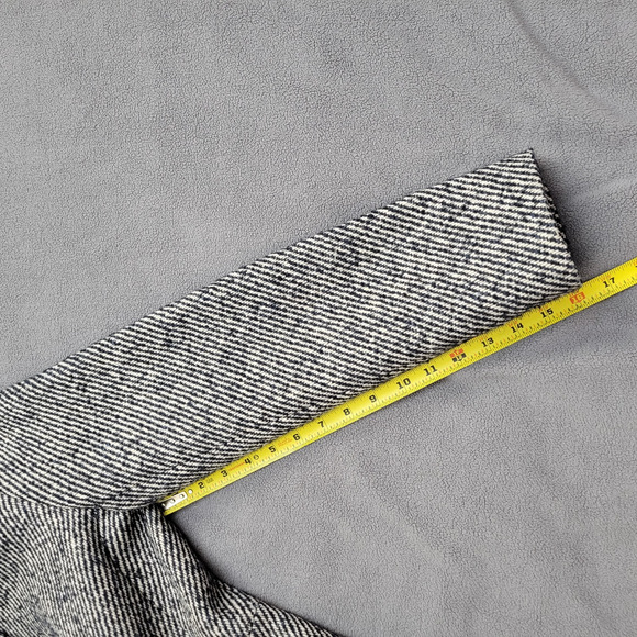 Cinzia Rocca Wool Coat Black Striped Size 8 Speckles Elegant Dinner in the City - Picture 14 of 16